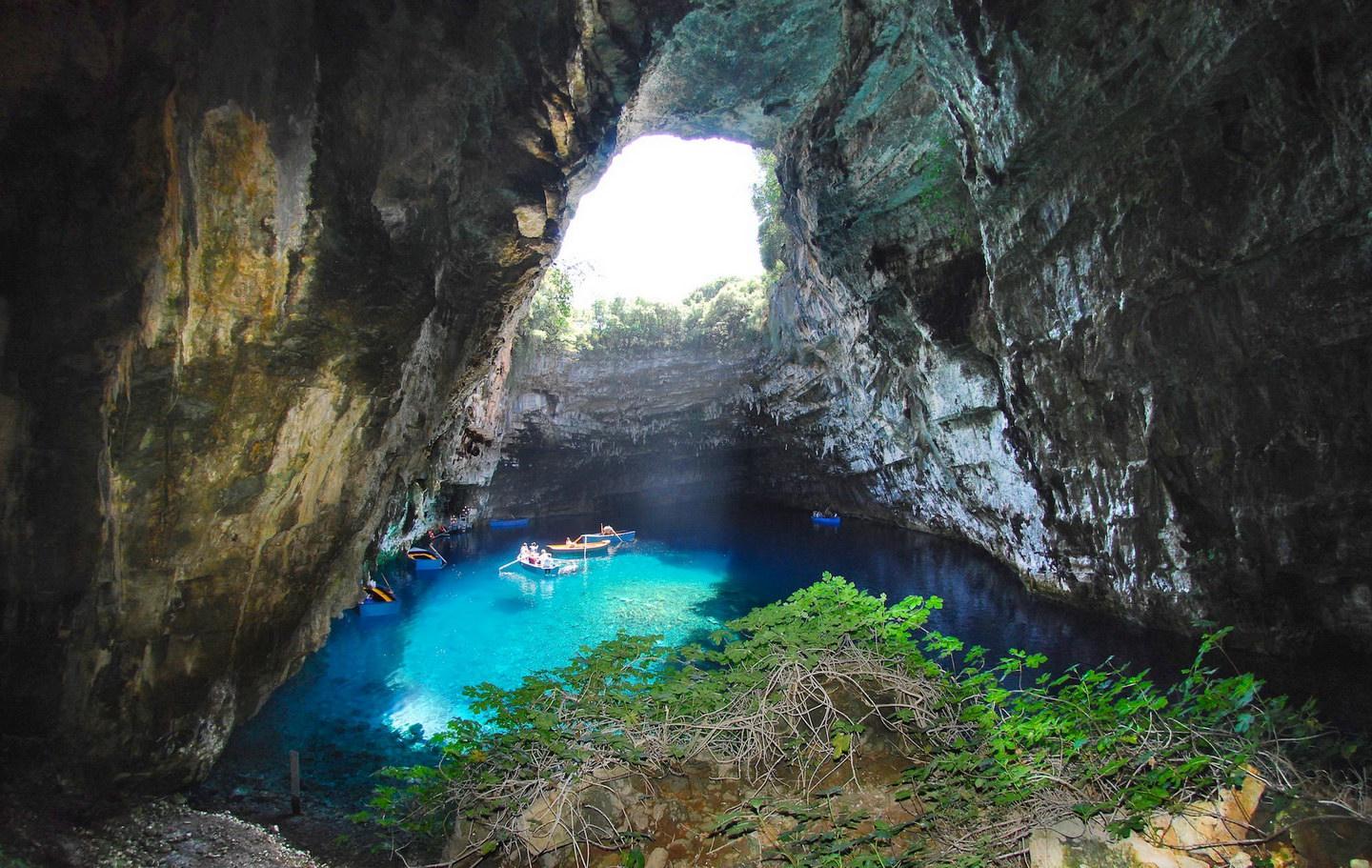 Melissani cave lake Melissani cave lake